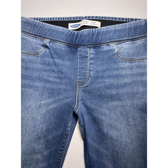 Old Navy Jegging Women Sz 12 Elastic Waist Inseam is 28 Blue Denim - Picture 3 of 16